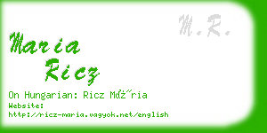 maria ricz business card